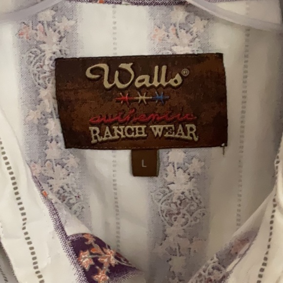 Walls White and Brown Casual Button down ranch - Picture 2 of 9